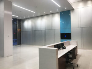 1441 L Street front desk in the newly renovated lobby