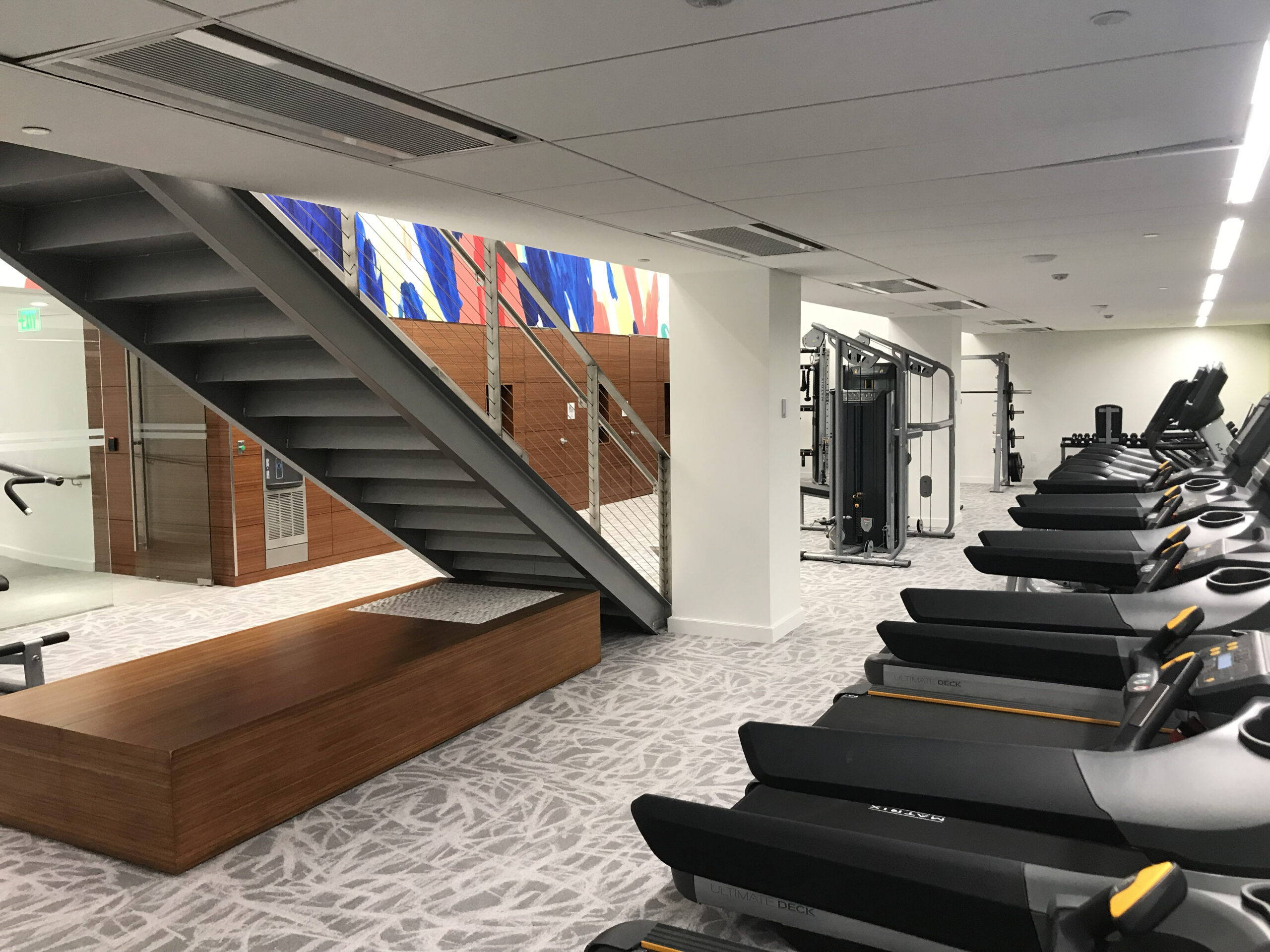 renovated downstairs gym area at 1441 L Street