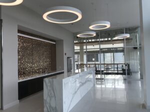 luxury marble interior of a section of 1441 L Street NW