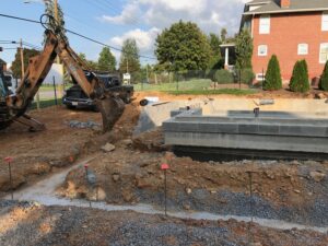 foundation being set for ClearView Communities at 613 West Patrick Street