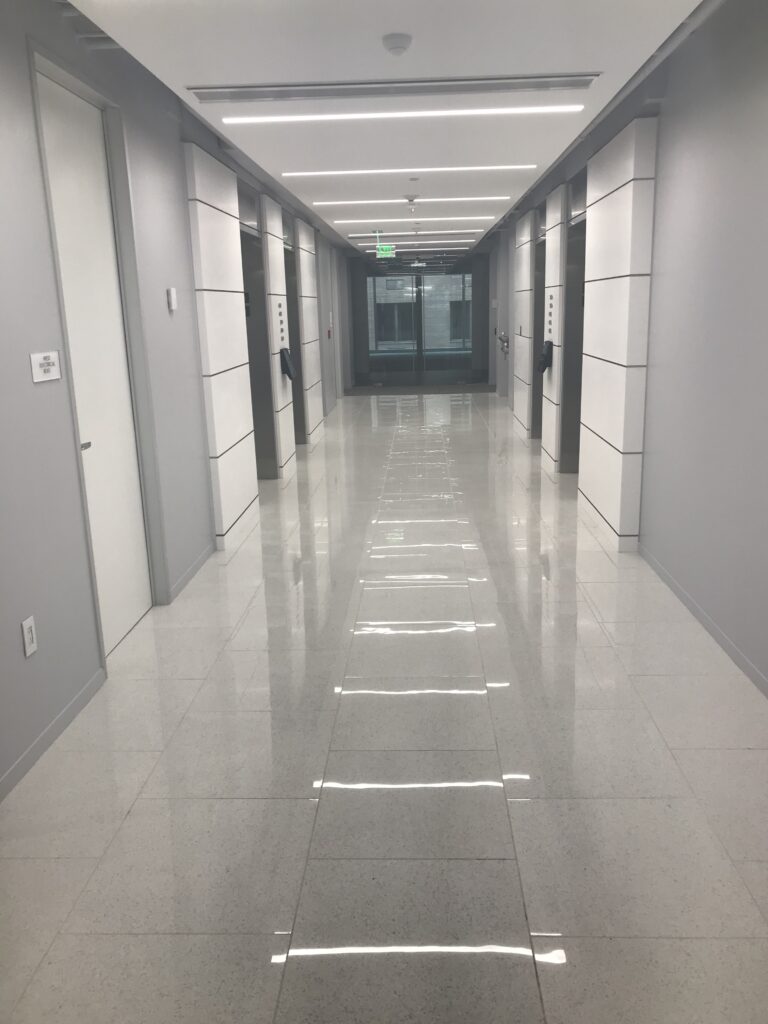 renovated hallway on the 5th floor of 1441 L Street NW