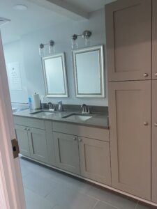 renovated third floor bathroom in the ArachnidWorks building