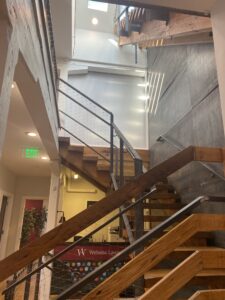 stairwell at ArachnidWorks leading up to the third floor