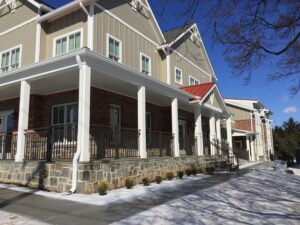 stone wrap around porch of ClearView Communities at 613 West Patrick Street