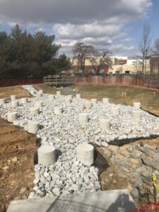 initial cement foundation for the ClearView Communities Greenhouse