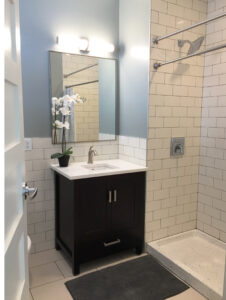 small renovated bathroom in a ClearView Communities group home