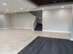 renovated Phoenix Mecano lobby with a view to stairs that lead to another floor